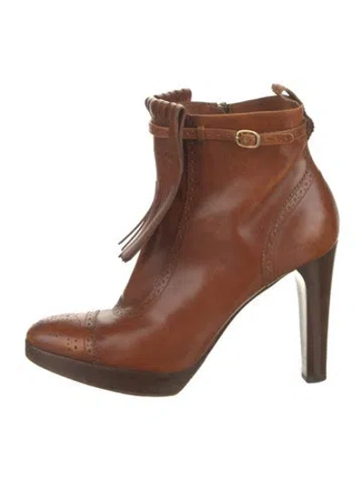 Pre-owned Ralph Lauren Leather Boots In Brown