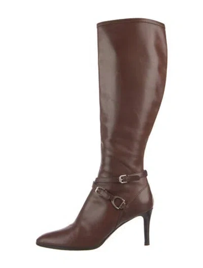 Pre-owned Ralph Lauren Leather Boots In Brown
