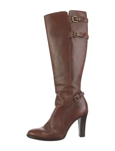 Pre-owned Ralph Lauren Leather Boots In Brown