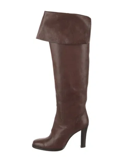 Pre-owned Ralph Lauren Leather Boots In Brown