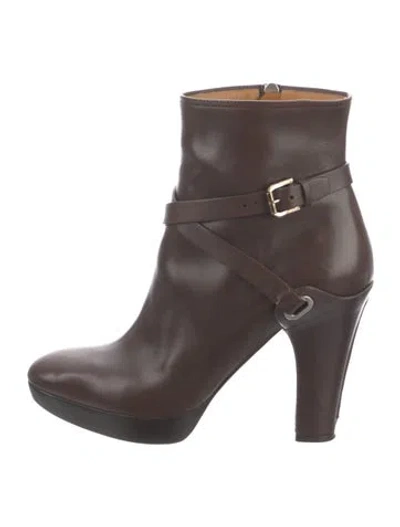 Pre-owned Ralph Lauren Leather Boots In Brown