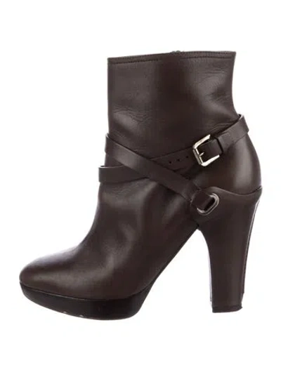 Pre-owned Ralph Lauren Leather Boots In Brown
