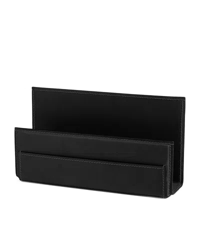 Polo Ralph Lauren Leather Brennan Letter Rack In Black