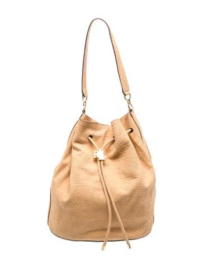 Pre-owned Ralph Lauren Leather Bucket Bag In Neutrals