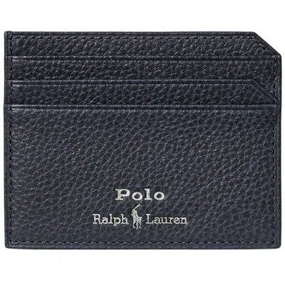 Ralph Lauren Leather Card Holder Navy In Red