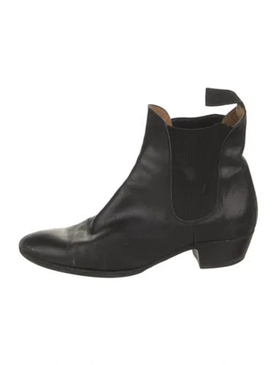 Pre-owned Ralph Lauren Leather Chelsea Boots In Black