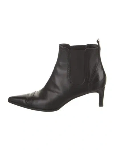 Pre-owned Ralph Lauren Leather Chelsea Boots In Black