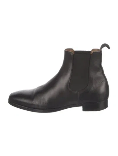 Pre-owned Ralph Lauren Leather Chelsea Boots In Black