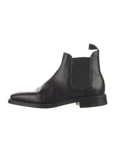 Pre-owned Ralph Lauren Leather Chelsea Boots In Black