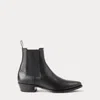 Ralph Lauren Leather Chelsea Western Boot In Black