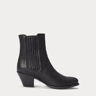 Polo Ralph Lauren Leather Chelsea Western Boot In Black In Multi