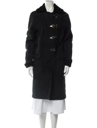 Pre-owned Ralph Lauren Leather Coat In Black