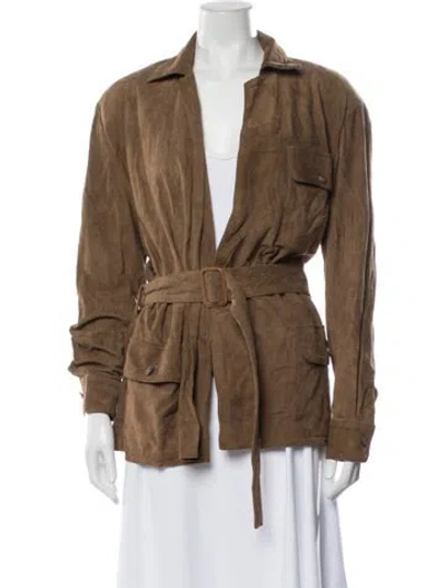 Pre-owned Ralph Lauren Leather Coat In Brown
