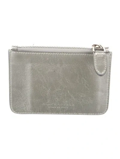 Pre-owned Ralph Lauren Leather Coin Pouch In Silver