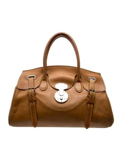 Pre-owned Ralph Lauren Leather Collection Ricky 33 In Brown