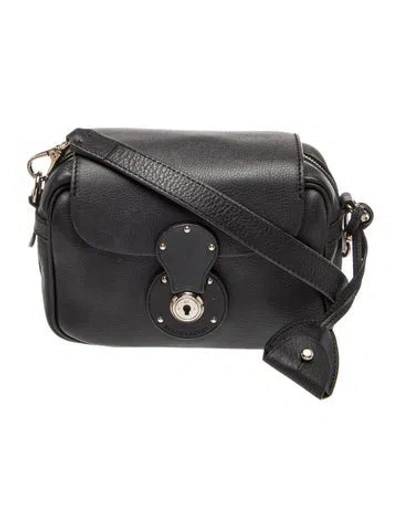 Pre-owned Ralph Lauren Leather Collection Ricky Mini In Black