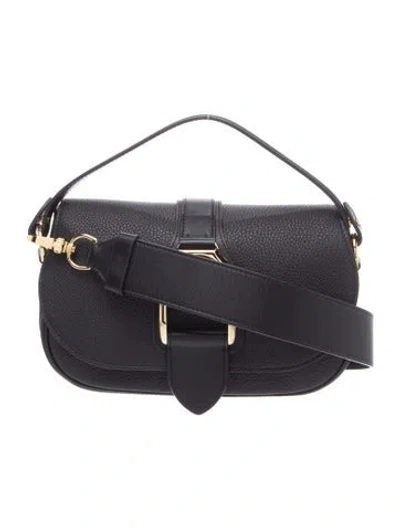 Pre-owned Ralph Lauren Leather Collection Welington Small In Black