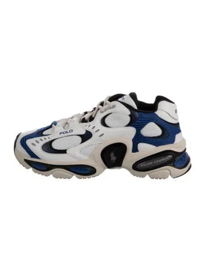 Pre-owned Ralph Lauren Leather Colorblock Pattern Chunky Sneakers In Multi