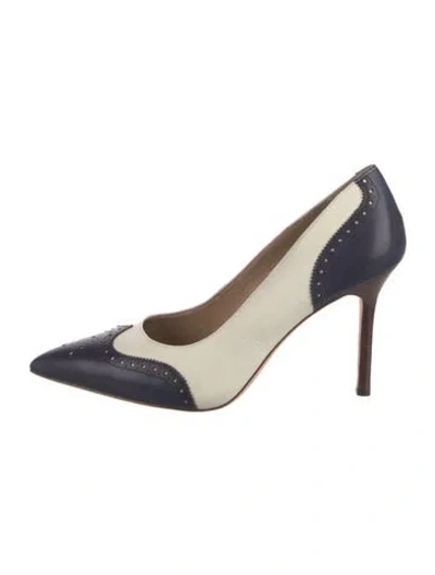 Pre-owned Ralph Lauren Leather Colorblock Pattern Pumps In Neutral