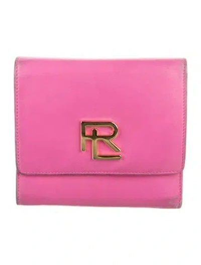 Pre-owned Ralph Lauren Leather Compact Wallet In Pink
