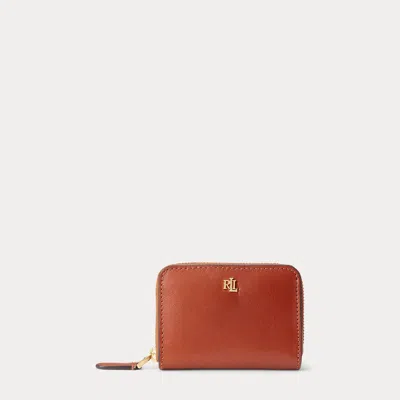 Ralph Lauren Leather Continental Wallet In Lauren Tan In Brown