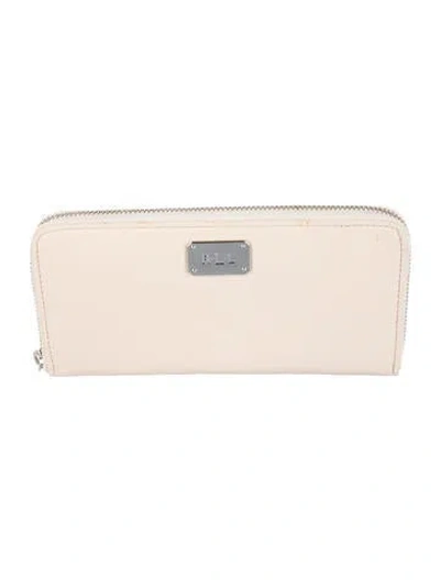 Pre-owned Ralph Lauren Leather Continental Wallet In Neutrals