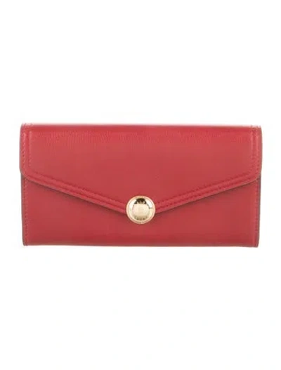 Pre-owned Ralph Lauren Leather Continental Wallet In Red