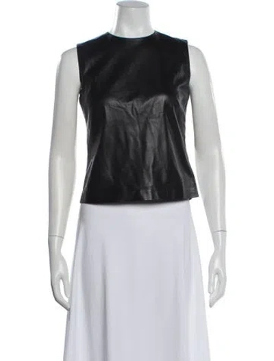 Pre-owned Ralph Lauren Leather Crew Neck Top In Multi