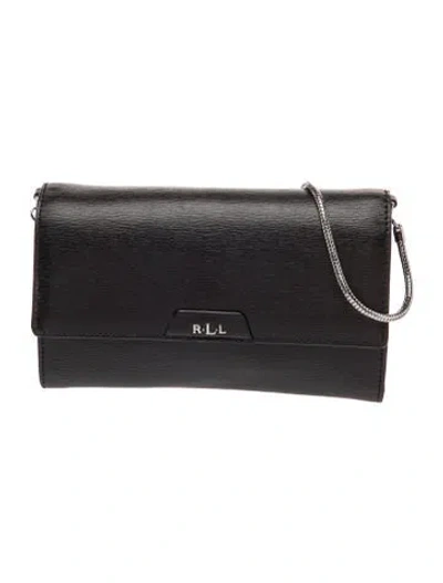 Pre-owned Ralph Lauren Leather Crossbody Bag In Black