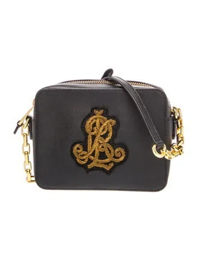 Pre-owned Ralph Lauren Leather Crossbody Bag In Black