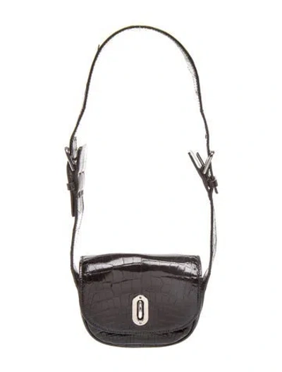 Pre-owned Ralph Lauren Leather Crossbody Bag In Black