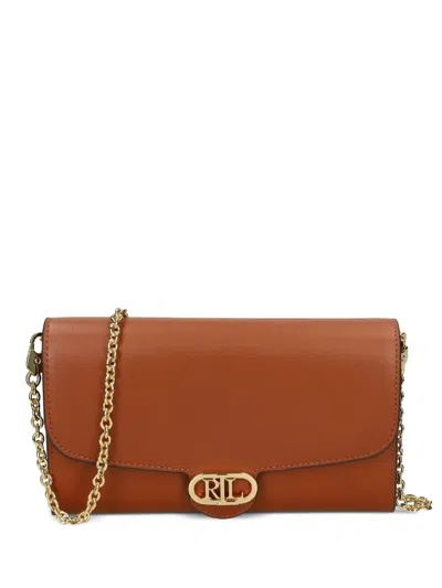 Ralph Lauren Leather Crossbody Bag In Brown