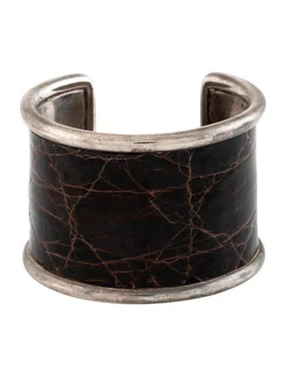 Pre-owned Ralph Lauren Leather Cuff Bracelet, 5.5" In Multicolor