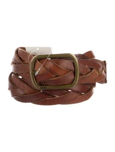 Pre-owned Ralph Lauren Leather Distressed Accents Belt In Brown