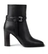 Ralph Lauren 90mm Donnely Buckle-strap Block-heel Boots In Black