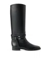 Ralph Lauren 25mm Donnely Buckle-strap Calfskin Boots In Black