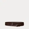 Ralph Lauren Leather Double-buckle Stacked Wide Belt In Brown