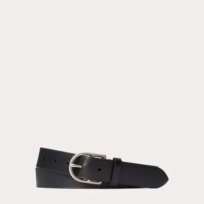 Polo Ralph Lauren Leather Dress Belt In Black