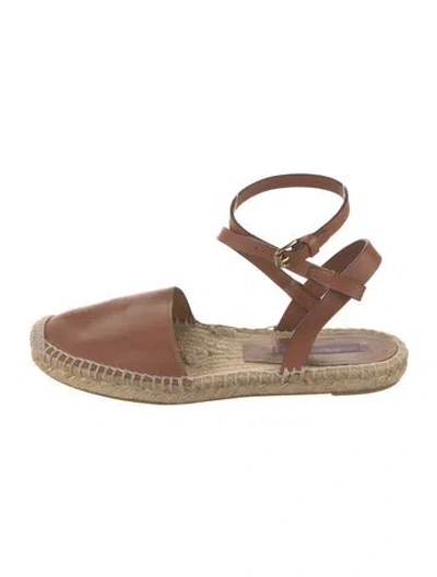 Pre-owned Ralph Lauren Leather Espadrilles In Brown