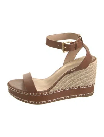 Pre-owned Ralph Lauren Leather Espadrilles In Brown