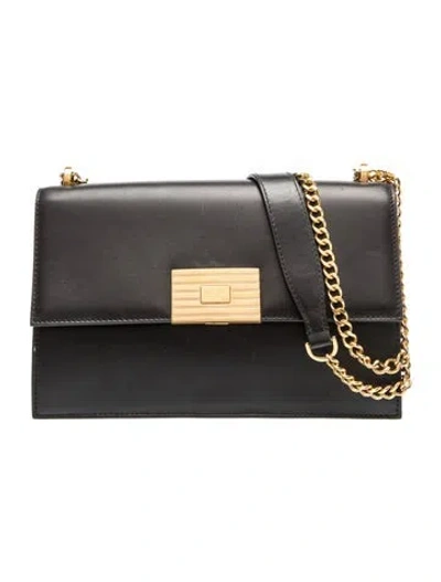 Pre-owned Ralph Lauren Leather Evening Bag In Black