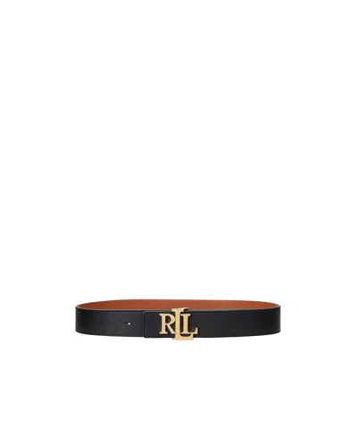Ralph Lauren Leather Gold-tone Buckle Belt In White