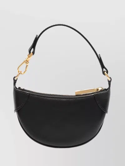 Ralph Lauren Leather Id Card Holder With Handle And Strap In Black