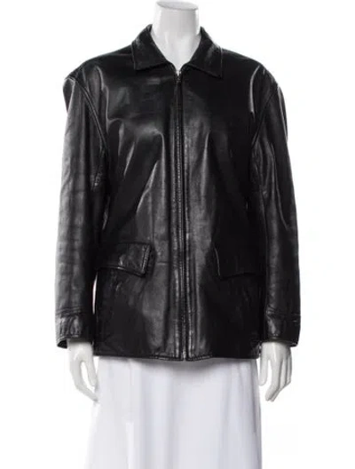 Pre-owned Ralph Lauren Leather Jacket In Black