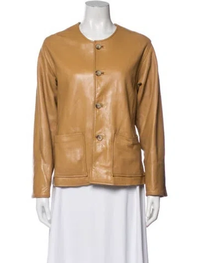 Pre-owned Ralph Lauren Leather Jacket In Brown