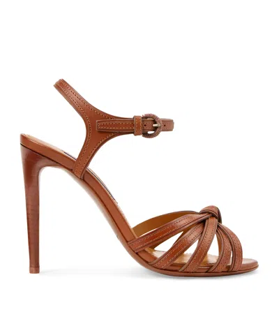 Ralph Lauren Leather Kieran Sandals 100 In Brown