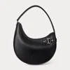 Ralph Lauren Leather Large Tasha Shoulder Bag In Black