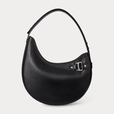 Ralph Lauren Leather Large Tasha Shoulder Bag In Black