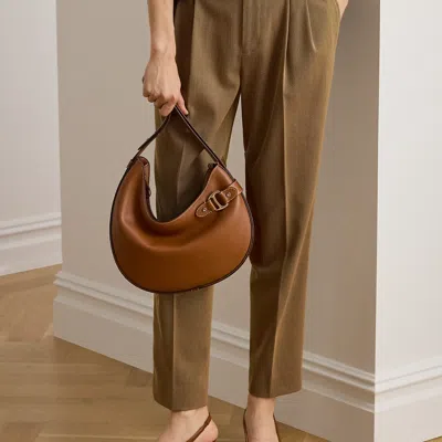 Ralph Lauren Leather Large Tasha Shoulder Bag In Lauren Tan