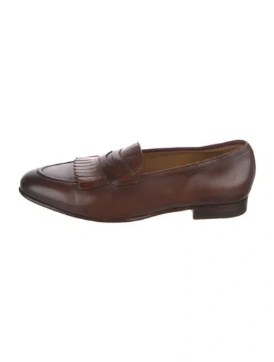 Pre-owned Ralph Lauren Leather Loafers In Brown
